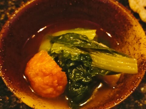 小松菜と揚ボールの煮浸し